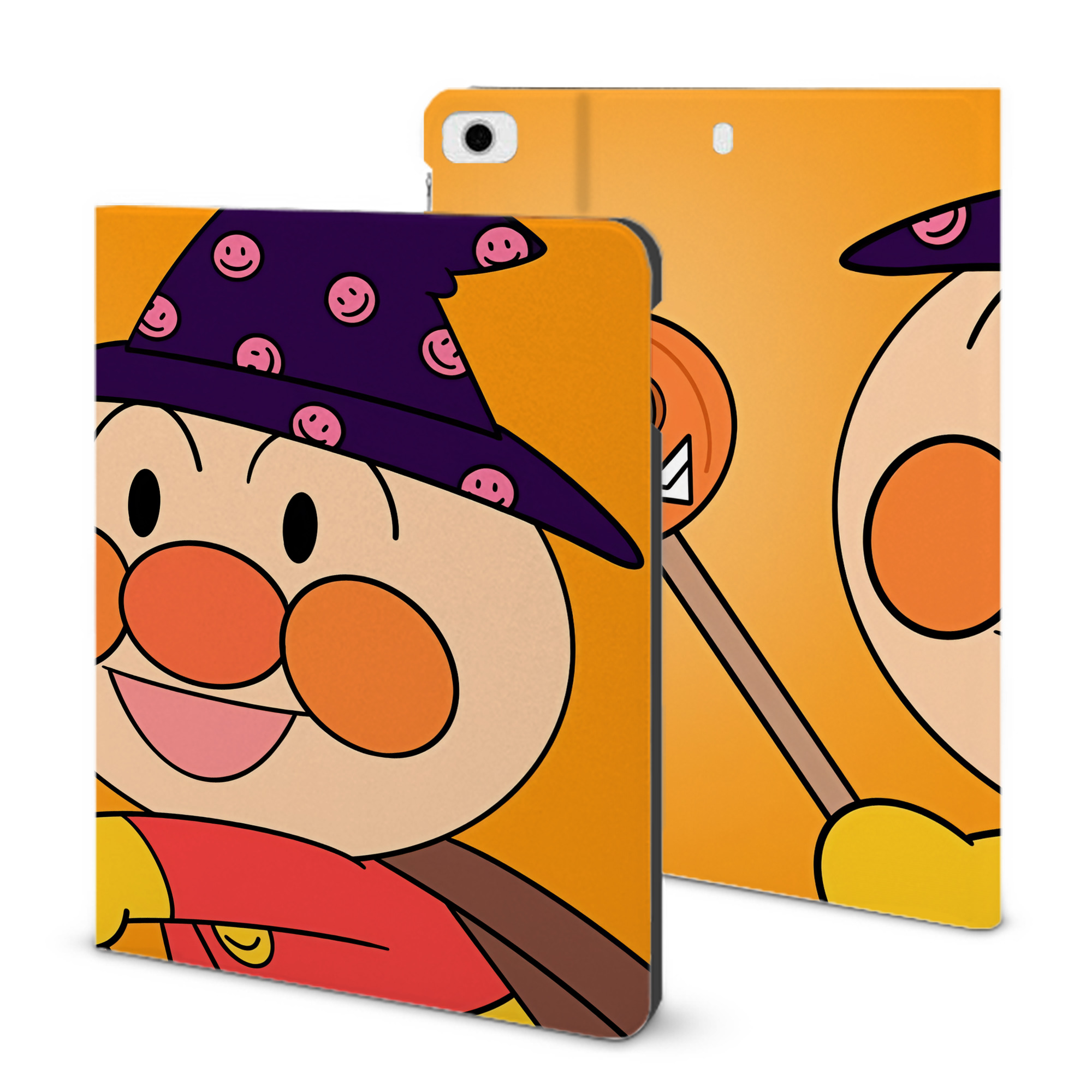 （画像用） アンパンマン Anpanman IPad ケース ブック型 PUレザー TPU 耐衝撃 軽量 薄型 ペン収納なし 全面保護 IPad 各モデル対応